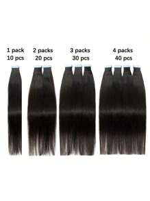 Mini Tape in Extension per Capelli Umani Nastro Invisibile Senza Cuciture Doppio Lato nei Capelli 10 pz/set Naturale Lisci Neri Castani Biondi 3*0.8cm Nastro Minuscolo sui Capelli