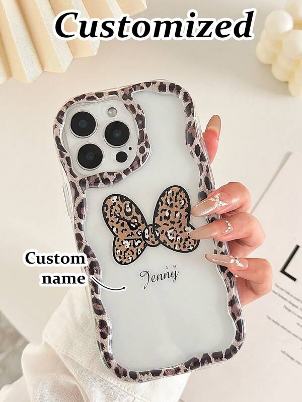 Benutzerdefinierbbare Name & Foto drucken Creme gewellte Kante Hochglanz Malerei schockfeste Handy Hülle, kompatibel mit iPhone 16/11/16pro/16plus/16promax/16e/15Promax/13/14/12/XS/XR/7G/8P, Galaxy S25/S25PLUS/S25 Ultra/A16/A36/A26/A56