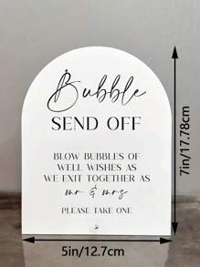 1pc Acrylic Bubble Farewell Sign - Wedding Decor With Stand, Tabletop Signage, Suitable For Ceremony And Reception, Celebration Supplies, Acrylic Sign