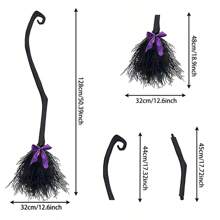 1 peça decoração de vassoura de bruxa para festa de fim de ano cosplay fantasia de plástico acessórios de vassoura mágica de bruxa halloween
