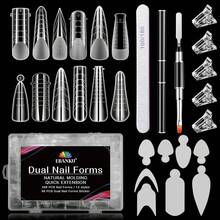 EBANKU Dual Form Kit, 192PCS Poly Gel Forms For French Nails, 96PCS Reusable Silicone Pads, 5PCS Clips, Brush Pen, Files Buffer, Extension Kit For Beginner - 12 Shapes & Nail Tools - View 1