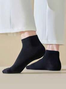 1/5/10 Pairs Men's Black, White Low-Cut Breathable Comfortable Thin Ankle Socks, Suitable For Travel/Vacation/Outdoor Activities