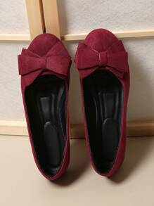 Girl's Cute Bowknot Flat Slip-On Shoes, Suitable For Teenagers