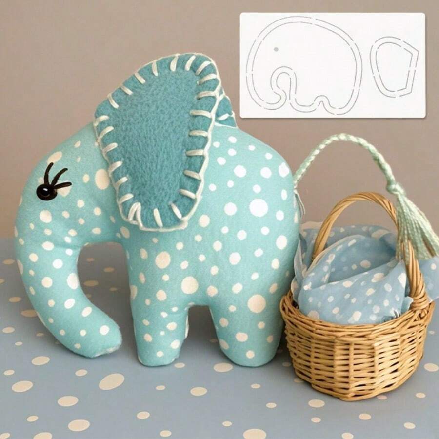 1 件可重复使用迷你大象形状模板，DIY 刺绣缝纫贴花工艺工具，适用于手工毛绒娃娃、拼布、柔软织物绘画