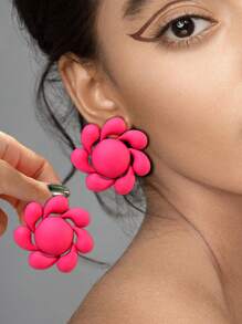 Betykuku 1 Pair Bohemian Multicolor Orange-Red Earrings, Casual/Beach/Party Accessory Gift For Women & Girls