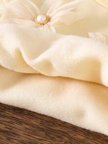 Toddler Floral Decor Warm Crew Neck Sweatshirt And Flared Pants Set