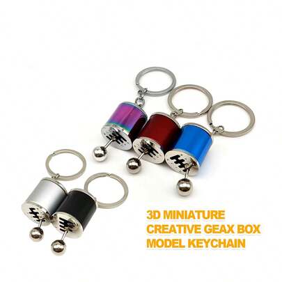5 PCS Car Gearshift Key Chains, 6-Speed Manual Transmission Car Gearshift Key Chains, Creative Metal Gear Key Chains, Mini Gearshift Lever Key Rings, Gearshift Stress-Relieving Toys