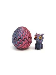 1pc 3D Printed Crystal Little Dragon Egg Set, Flip Cute Little Dragon Realistic Dragon Egg, Creative Model Decoration, Suitable For Home And Office Decoration, The Best Toy Craft Gift For Men, Christmas Gift, Dinosaurs Toys(Random Eye Color)