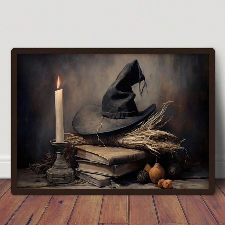 1pc No Frame Witchy Decor Canvas Wall Arts Print Posters, Halloween Witch Poster, Vintage Art Deco Style, Modern Retro Frameless Wall Hanging Decor For Living Room, Bedroom, Home Office - Home Decor,Room Decor,Indoor Artwork With Ink On Canvas - Multicolor - View 1