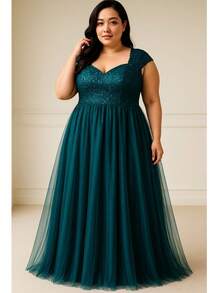 Bridesmaid Dress Graduation Mother Of The Bride Plus Size Short Sleeve New Pattern Rncer - 翠綠色 - 查看 1