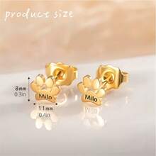 Gravierte Haustier Pfoten Individuelle Haustier Ohrstecker | Haustier Name Gravur | Katzen Mama Schmuck | Einzigartiges Haustier Andenken | Hunde Mama Ohrringe | Ohrstecker