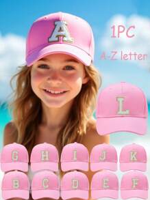 1PC Children 26 Letter Baseball Cap Gold Thread Embroidery Craft Letter Design Style Kpop Fashion Snapback Cap Girls Boys Sun Hats