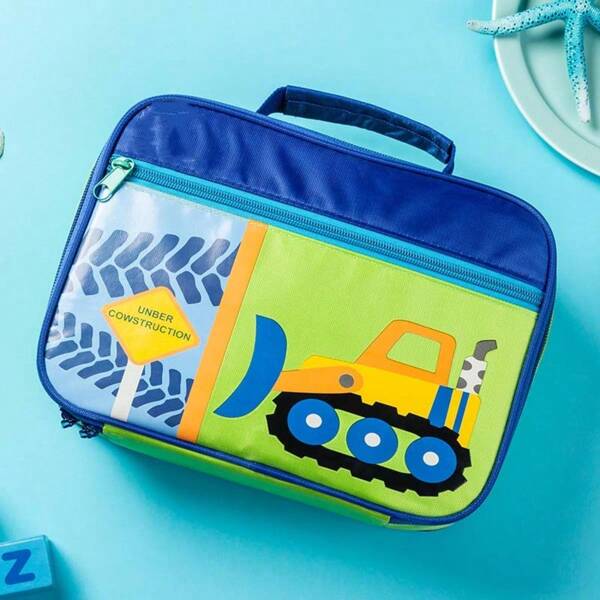 Kinder Oxford Cartoon Muster Handtasche Lunchbox, wasserdichte Studenten Tragetasche Picknick Tasche