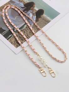 1 Bag With Shoulder Strap, Simple Style, Thin Chain, Diagonal Span, Zinc Alloy Material, DIY Accessory, Adjustable And Retractable Bag Chain, Mobile Phone Hanging Rope Chain, Bag Chain, Mobile Phone Hanging Rope Chain, Women's Shoulder Strap