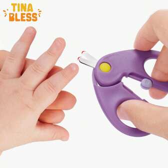 Tinabless 1pc Gentle Electric Nail Trimmer | Kids Nail Clipper | Automatic Nail File, 6 Grinding Heads, Nail Clipper And Nail File Tool For Fingernails And Toenails, Easily And Gently Trims Nails