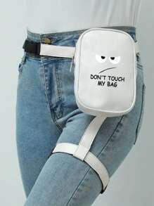 PU "Fass meine Tasche nicht an" Hüfttasche - verstellbarer Schultergurt, lustiges Musterdesign, neue Bauchtasche mit großer Kapazität, lässige Sport-Bauchtasche mit Nylonfutter, geeignet für Frauen Outdoor-Reisen, Radfahren und Arbeit, lässiges Pendler-Accessoire, verstellbare Hüfttasche, Reißverschluss-Verschluss, einteilige Hüfttasche Bauchtasche (verschiedene Farbwahlen)