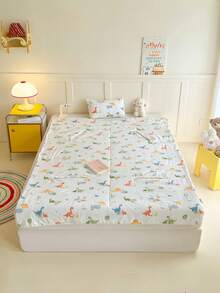 1 件装加厚腹部保暖防踢毯袋，卡通恐龙印花双面多功能幼儿睡袋，适合身高 100 厘米/120 厘米/150 厘米以下