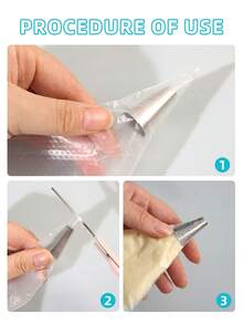 100 个重型一次性塑料裱花袋，加厚糕点袋 - 耐用、防滑，适用于蛋糕装饰、烘焙、糖霜和厨房工具、家庭和专业面包师烘焙用品、蛋糕装饰必需品 - 橘色 - 查看 6