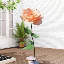 Giant Flowers For Decoration Artificial Peony Flower Head Large Fake Flower For Background Wedding Stage Party Decor - 香檳色 - 查看 1