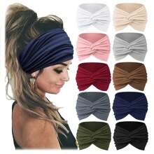 Women Bandana 4pcs Bohemian Elastic Sports Headbands For Women, Crisscross Yoga/Running Hair Accessories Fashion Hair Band Fall Winter For Vacation Outfits Woman