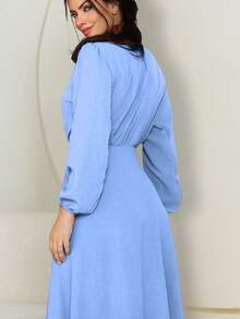 Eloa NM Nana Marie Formal Long Sleeve Elegant Long Dress Bridesmaid Party Dress - 寧靜藍 - 查看 3