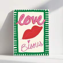 1 Stück Liebe Rosa Poster Wandkunst mittelalterliche Romantik rahmenloses Leinwandbild, vintage Blumen Typografie für Schlafzimmer/Wohnzimmer/Studentenwohnheim, mädchenhafte Party Dekoration & perfektes Valentinsgeschenk (rahmenloses Kunstdruck)