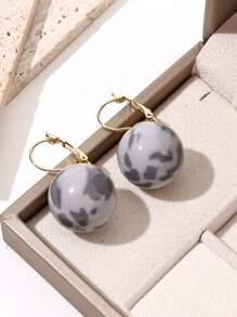 1 Par de Brincos Argola Redonda de Resina com Estampa de Leopardo para Mulheres, Disponíveis em 7 Cores, Adequados para Uso Diário, Festas ou Estilo de Rua