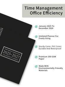 1 Stück 2026-2027 Akademischer Monatsplaner Kalender, +3 Aufkleber, 2-Jahres-Übersicht von Januar 2026 bis Dezember 2027, Registerkarten, Notizen, US-Feiertage enthalten, ideal für Studenten, Lehrer und busy Familien, Büro- und Schulbedarf, Schulanfang