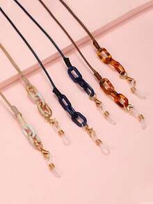 1 件女士复古蜡绳椭圆形口罩链，手工制作的眼镜挂绳配件 - 彩色 - 查看 6