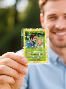 1 pièce Carte photo personnalisée, carte personnalisée avec photo, carte de portefeuille en PVC personnalisée avec texte, transformée en style anime. Cadeau pour la fête des pères, cadeau d'anniversaire, cadeau pour maman, cadeau pour la fête des mères, cadeau pour elle/lui, cadeau pour maman/papa
