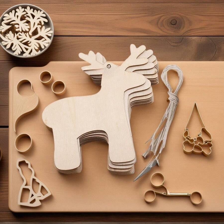 Rebanadas de madera decorativas con grafitis pintados a mano por estudiantes, diseñados según la Navidad, adornos creativos para fiestas, pequeños adornos de madera, útiles escolares, de vuelta a la escuela