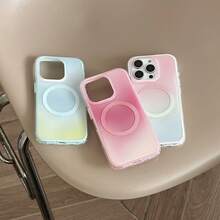 夏季简约清新渐变色双层磁吸手机壳适用于 16 Pro Max/15 Pro Max/14 Pro/13，时尚/艺术/设计感十足的女士手机壳 - 彩色 - 查看 8