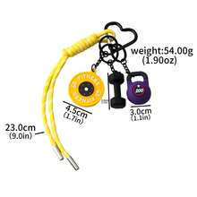 3DMini 哑铃健身壶钥匙扣 男女时尚包挂件 健身爱好者运动员包车钥匙装饰礼物 适合送给男朋友和父亲的有趣礼物 背包装饰