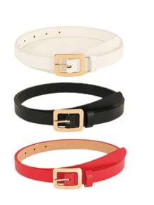 1 件优雅太阳形扣纯色 PU 皮革女士腰带，夏季新款夏季、学校秋季、秋季、万圣节 - 日字扣 - 查看 15