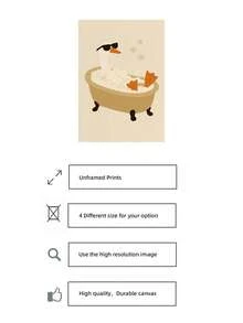 1 件鹅妈妈浴缸墙壁艺术异想天开的“故事时间鹅”印刷品，适用于托儿所和儿童浴室，带墨水的复古动物海报，性别中性的幼儿房间装饰和婴儿洗澡礼物（无框艺术印刷品） - 彩色 - 查看 5