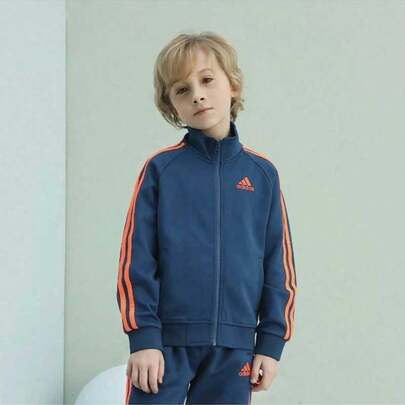 Adidas 青少年男孩多功能运动立领夹克飞行员夹克