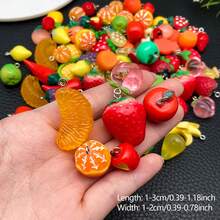 10/20/30pcs Random Mix Resin Fruit Pendants, Cute Fruit Pendant Banana Strawberry Peach Charms For DIY Necklace Bracelet Earrings Jewelry Making