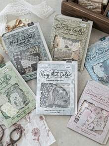 CANDY POETRY 50 件/包复古布料手工撕纸剪贴簿贴纸，创意美学粘贴装饰 DIY 手工材料，理想礼物，个性化剪贴簿学校文具用品，学校用品，返校 - 黃色 - 查看 2