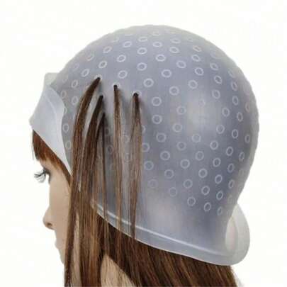 1 Set Hair Dye Highlight Cap Set Reusable Silicone Highlight Cap Pull Cap For Hair Dye Cream Cap With Hook Hair Dye Cap With Hole Hair Tools Hair Dye Highlight Set Professional Reusable Hair Dye Highlight Cap And Hook Accessories For Hair Salon, Hair Tools, Hair Products And Barber Salon Beauty Travel Essentials
