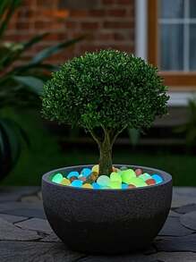 6/12pcs Glow-In-The-Dark Large-Size Pebbles (Random Color), For Garden Landscaping, Track Decoration, Fish Tank Starry Sky Decor, Romantic Glow Stones, Suitable For Home, Outdoor, Runway, Aquarium, Halloween, Christmas, Thanksgiving, Valentine's Day, Absorbs Sunlight Or Lamp Light To Glow At Night, No Electricity Required, DIY Romantic Scenes