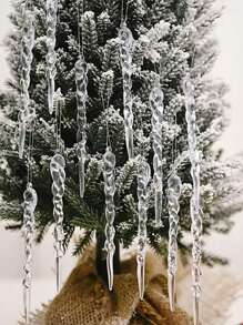 12 sztuk Boże Narodzenie Przezroczysty Sopel Wisiorek Dekoracja Choinki Linia Wisiorek Wiszące Ozdoby Choinkowe, Dekoracja Sceny, Dekoracja Pokoju, Dekoracja Domu, Dekoracja Okna Wisiorek, Dekoracja Imprezy Świątecznej