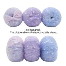 50g Set di 3 palle di filato morbido e appiccicoso con motivi a pois e fiocchi di neve sfumati, adatto per realizzare all'uncinetto vestiti, sciarpe, maglioni