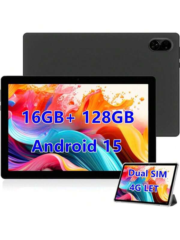 10.1 Inch Tablet, 128GB Storage, 16GB(8GB+8GB Expanded) For RAM, Dual SIM Card,Supports Expansion Of 1TB (TF Card Not Included), FHD IPS Touch Screen, 5+8MP Dual Camera, WiFi, Type-C (Without Adapter)