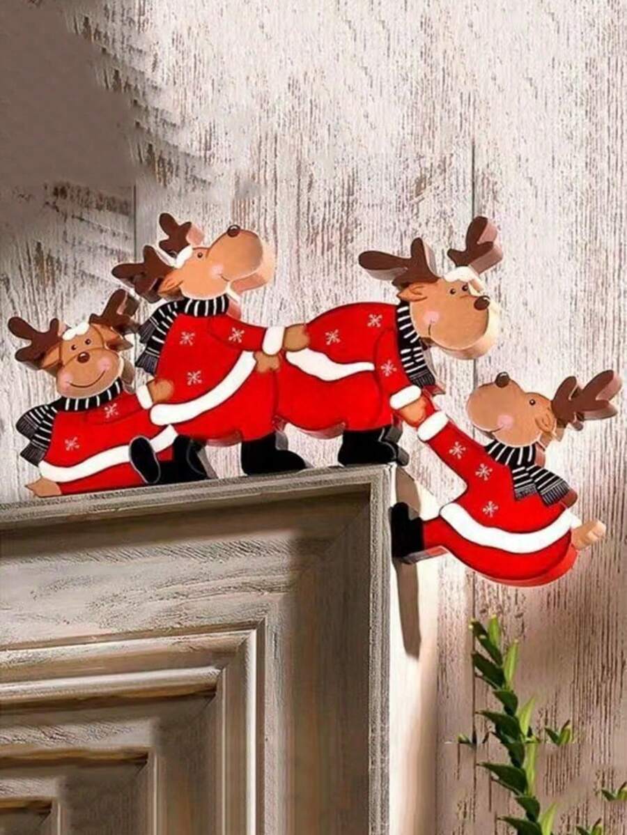 圣诞节家居装饰圣诞麋鹿门框装饰个性创意圣诞装饰品房间装饰圣诞装饰圣诞装饰品家居