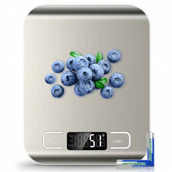 Food Scale, Kitchen Scale, Weight Scale Grams And Ounces For Weight Loss, Baking, Cooking, Keto And Meal Prep, LCD Display, 304 Stainless Steel