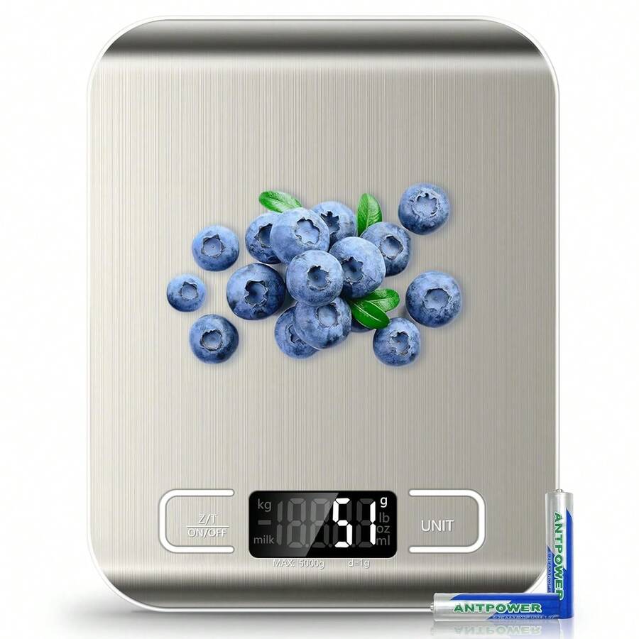 Food Scale, Kitchen Scale, Weight Scale Grams And Ounces For Weight Loss, Baking, Cooking, Keto And Meal Prep, LCD Display, 304 Stainless Steel