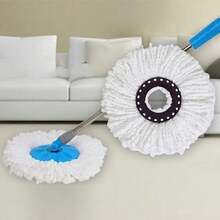 1PC Mop Head Rotating Cotton Pads Replacement Cloth Spin For Wash Floor Round Squeeze Rag Cleaning Tools Household Microfiber - 1PC - 查看 7
