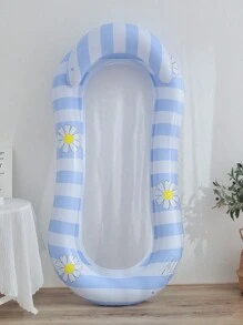 1 pieza de equipo de natación, tumbona inflable, silla flotante a rayas, cama flotante de red de hamaca acuática, balsa inflable, adecuada para playa, piscina, fiesta