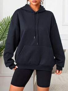 Shendy Vendy Women's Plus Size Drawstring Thermal Fleece Lined Hoodie Sweatshirt