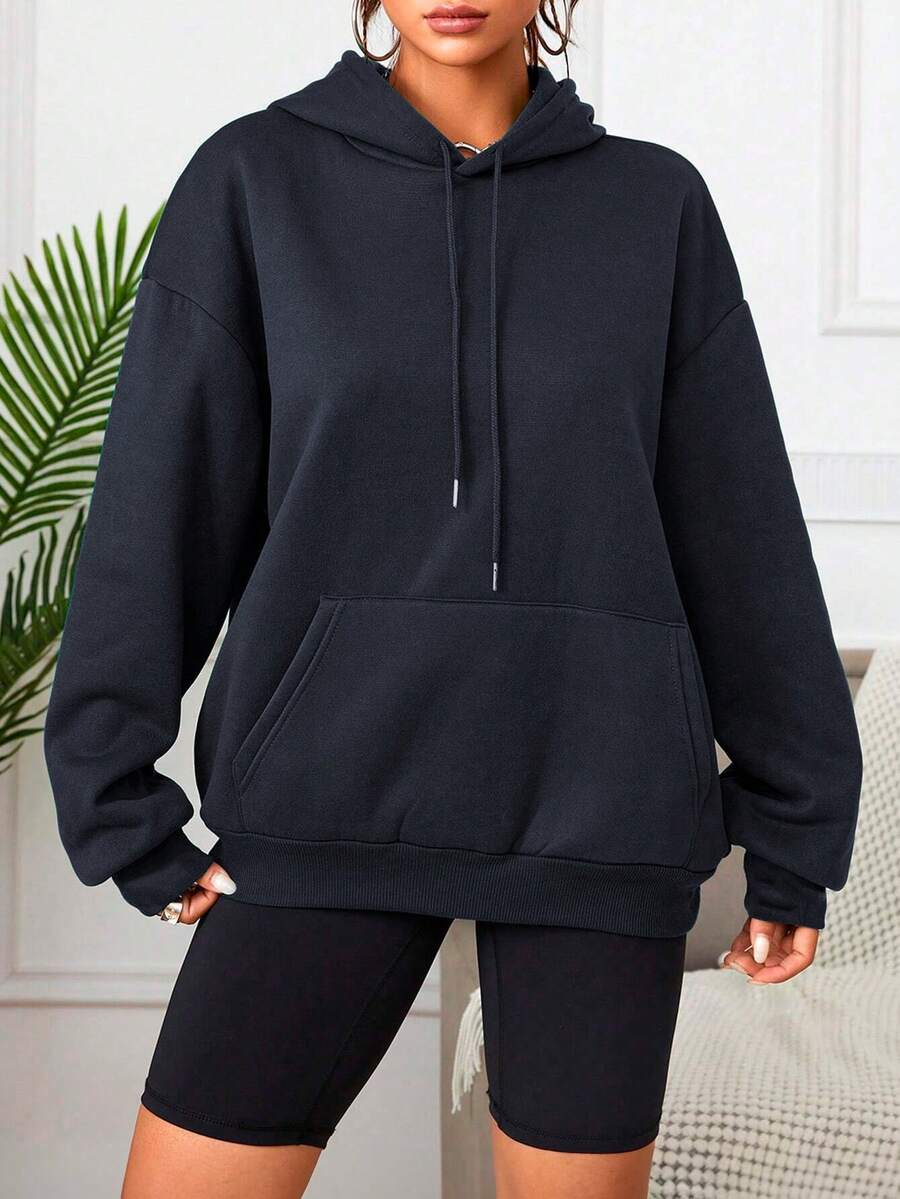 Shendy Vendy Women's Plus Size Drawstring Thermal Fleece Lined Hoodie Sweatshirt